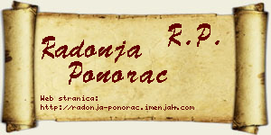 Radonja Ponorac vizit kartica